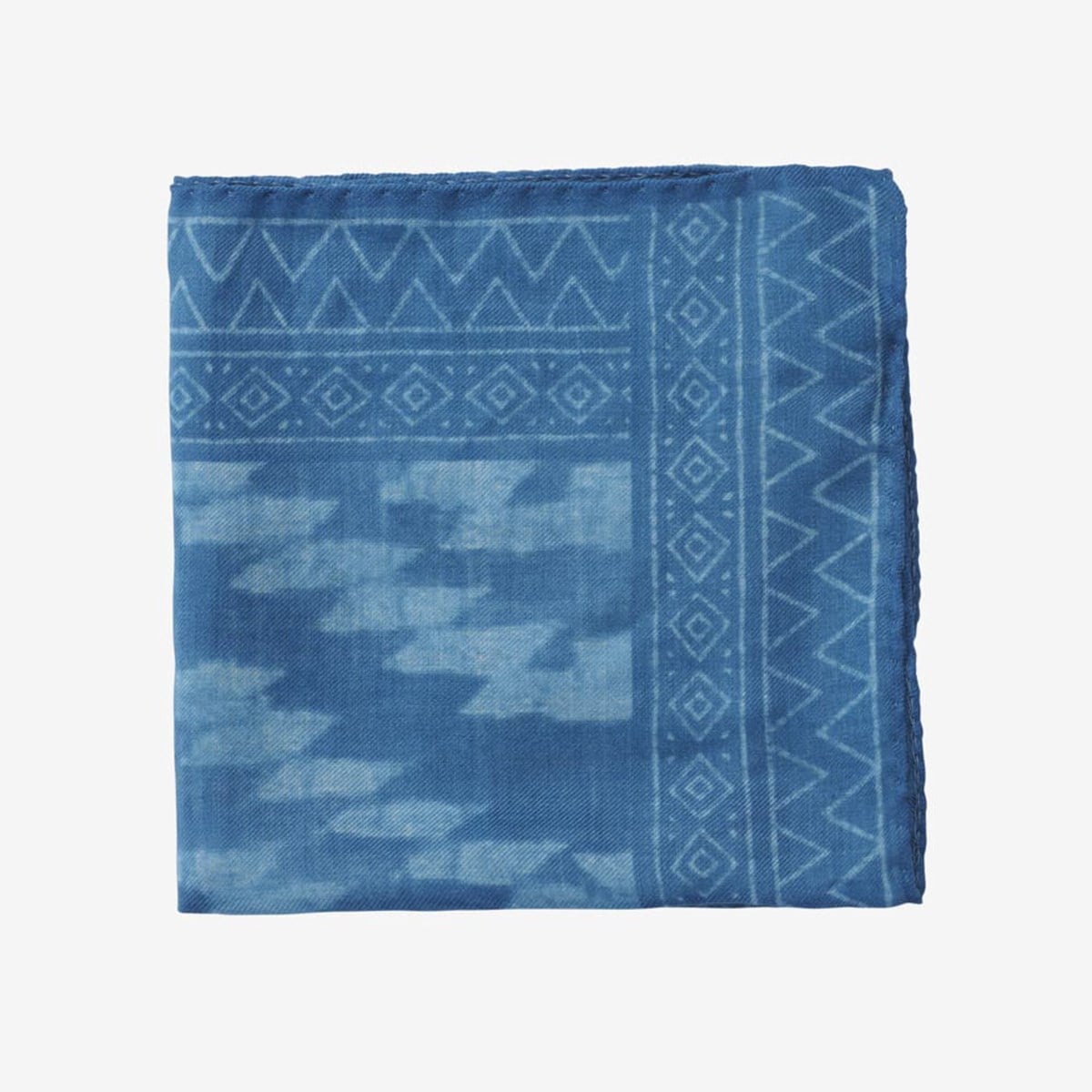 Indigo Batik Print Pocket Square Ties and Scarves | Allen Edmonds
