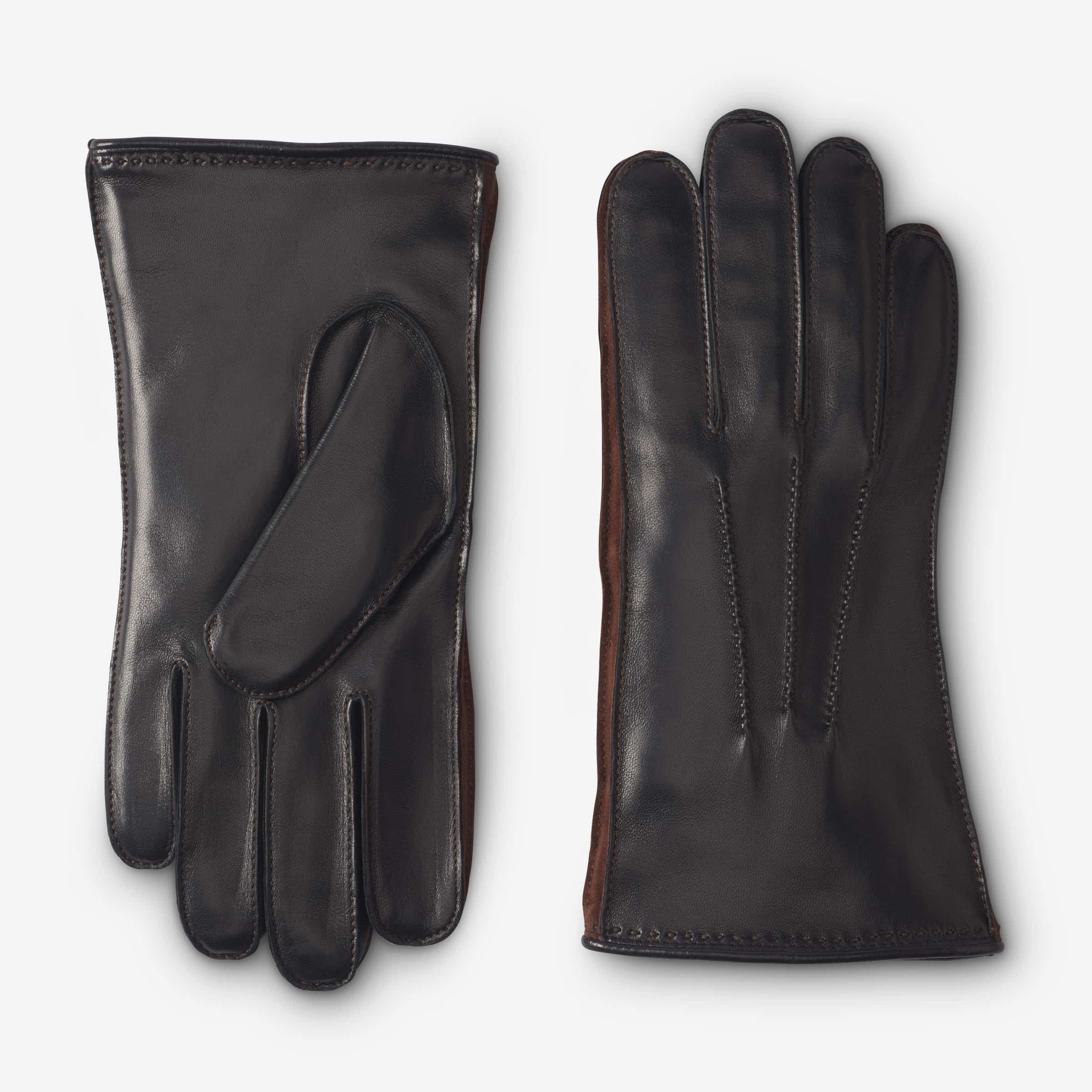 Mixed Leather Cashmere Lined Tech Gloves | Men's Hats and Gloves | Allen  Edmonds