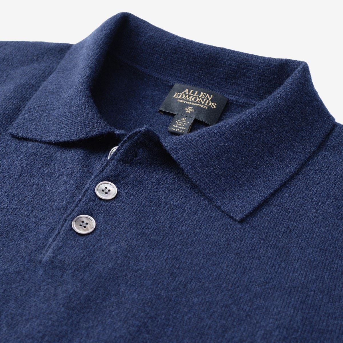 Cashmere Long-sleeve Sweater Polo | Men's Shirts | Allen Edmonds